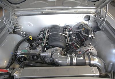 66 Chevelle silver engine