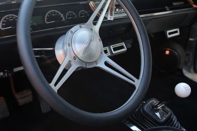 66 Chevelle silver steering wheel and shifter