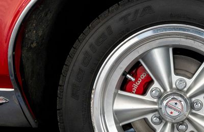 67 GTO red wheel brakes detail