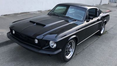 ’70 Mustang black three quarters front left
